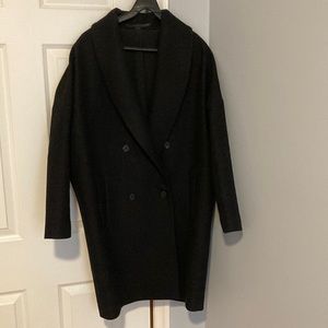 All Saints Double Breasted Coat in black XS